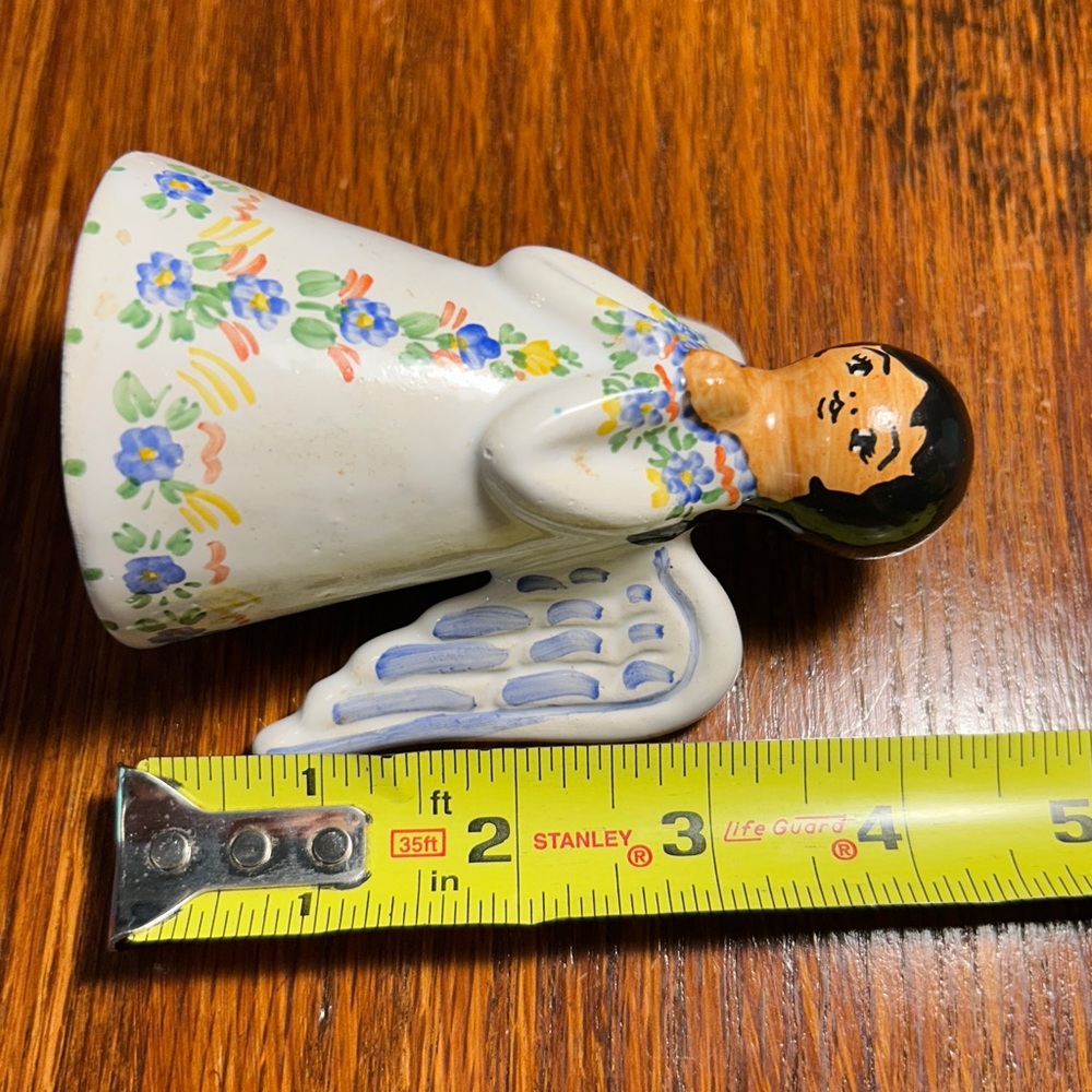 Folk Art Angel STA MA Cuernavaca Mexico Ceramic Vtg Flower Hand Painted - Picture 6 of 6